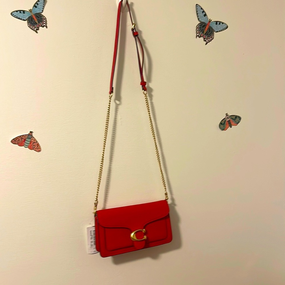 RED Coach crossbody purse with dust bag included!
